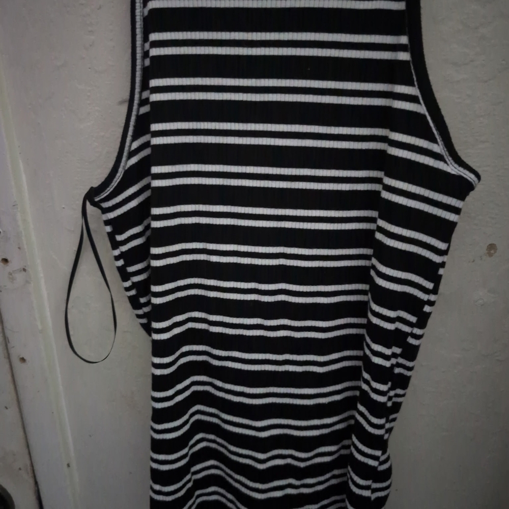 H&M Black and White Striped Tank Top